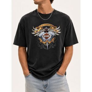 2010 Harley Davidson Silver Eagle Waterloo Iowa Graphic T-Shirt‎ XL Biker Tee